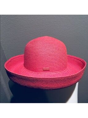 Vtg Betmar Summer Victorian Straw Hat Black Classic Elegant Boller Wide Brim